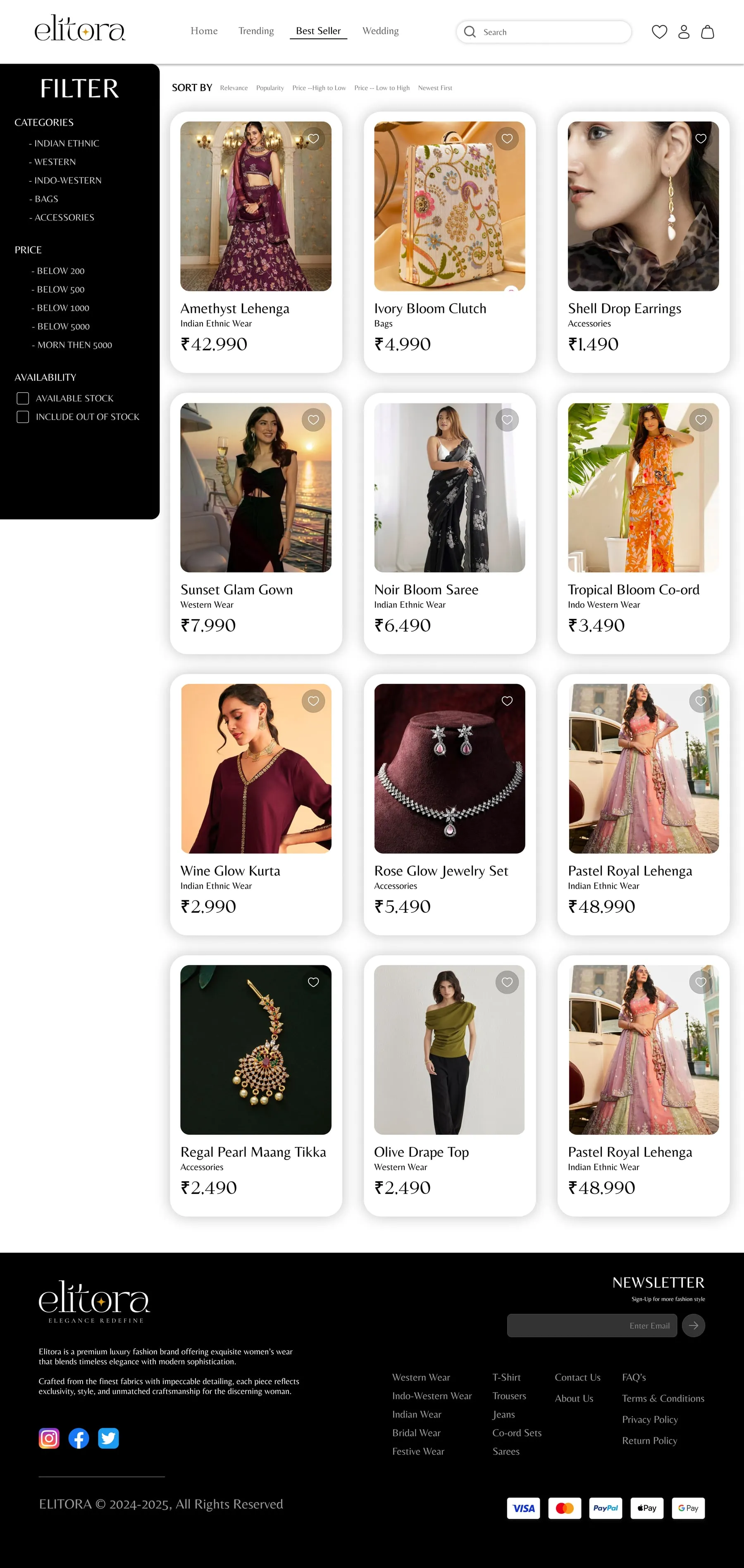 Elitora — best sellers, the full page