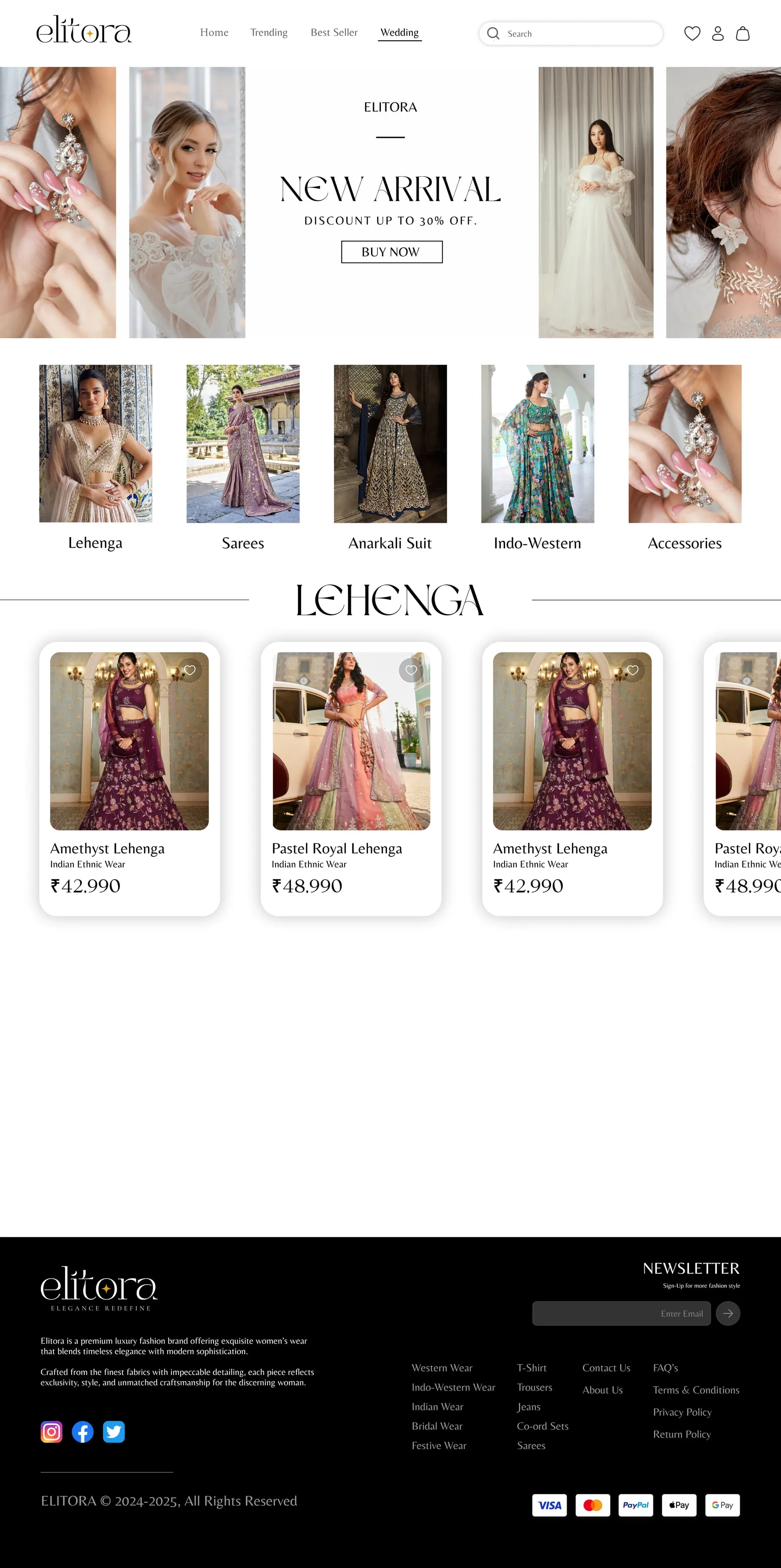 Elitora — the wedding edit, the full page