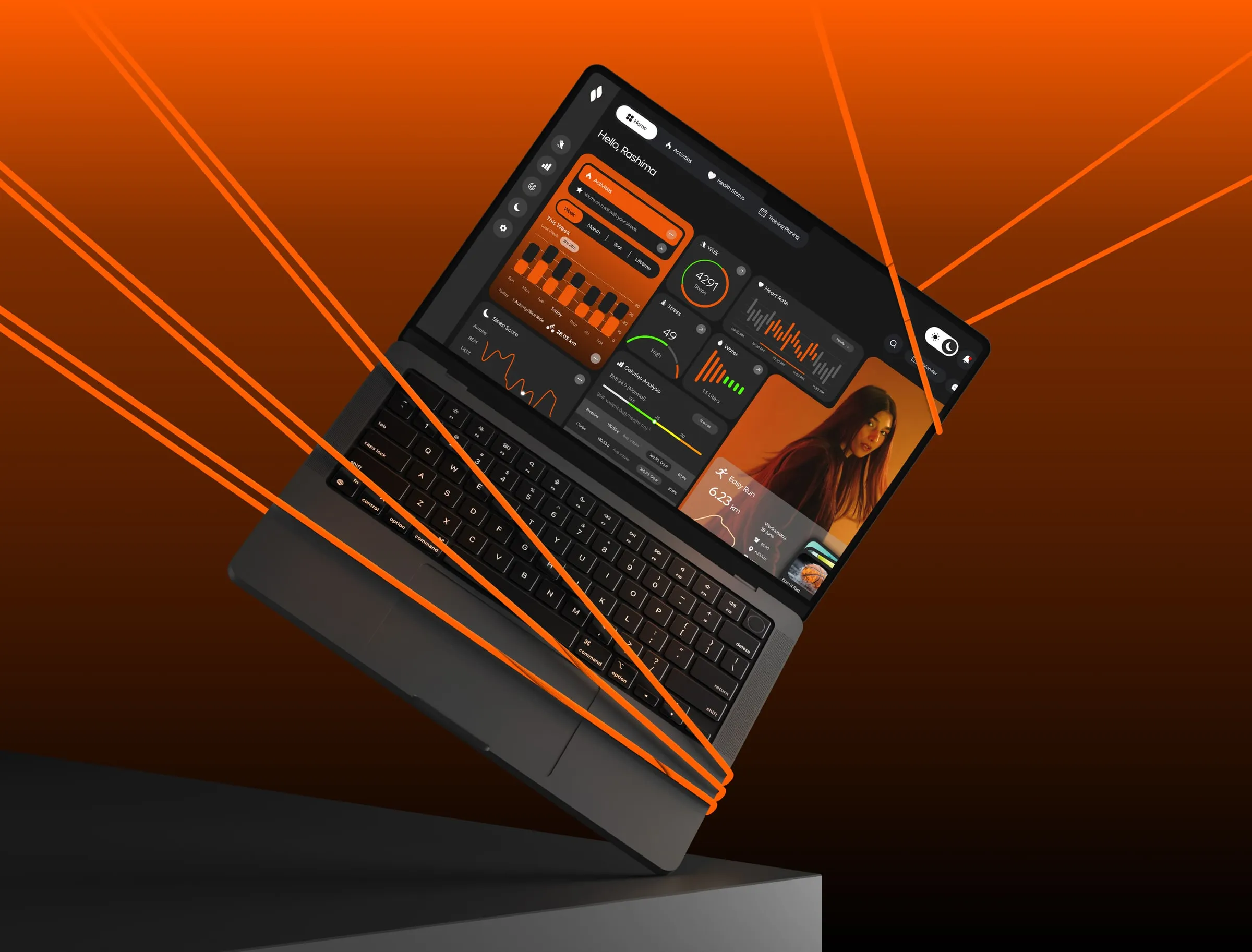 FitOra on a laptop