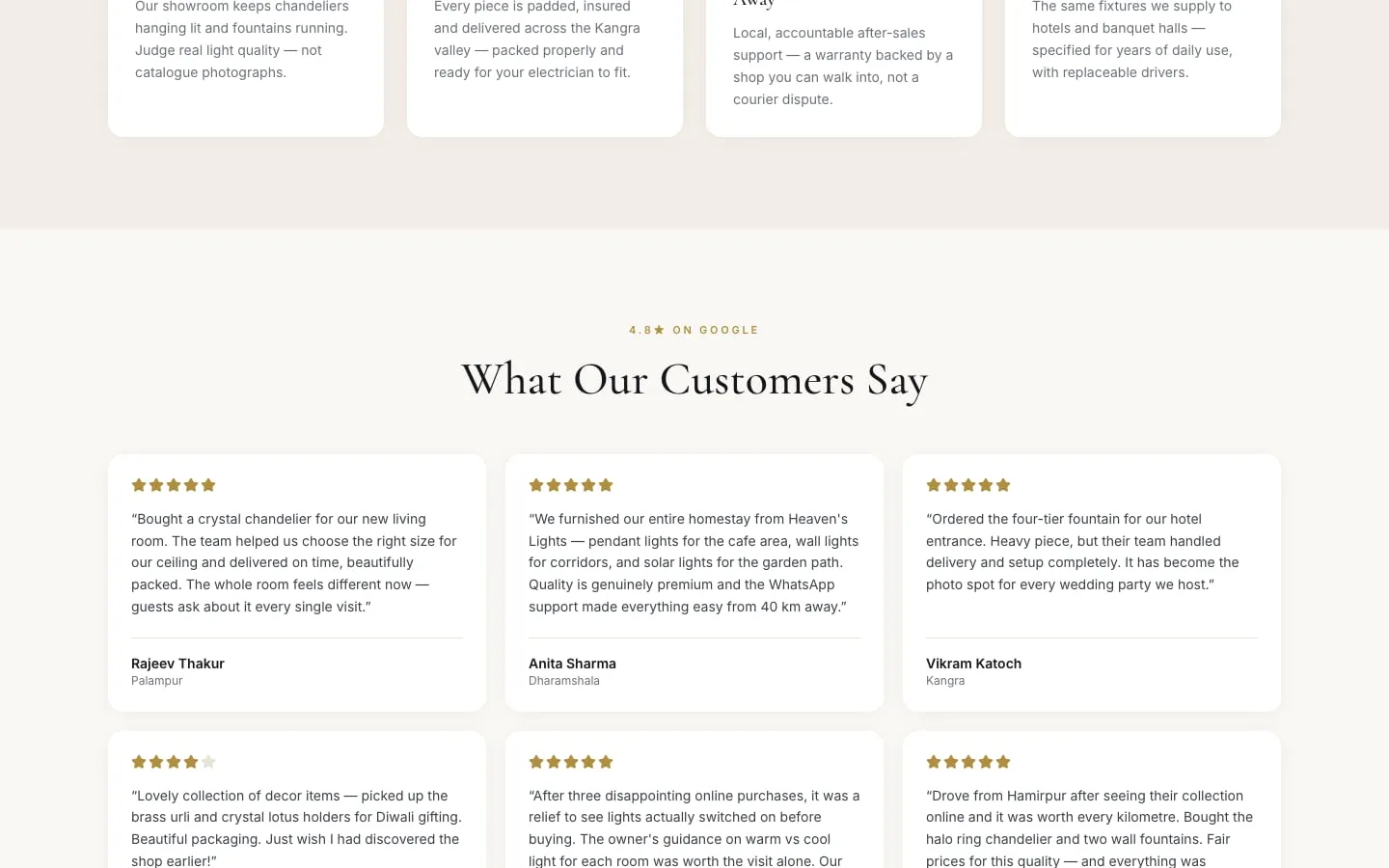 What our customers say — reviews from Google